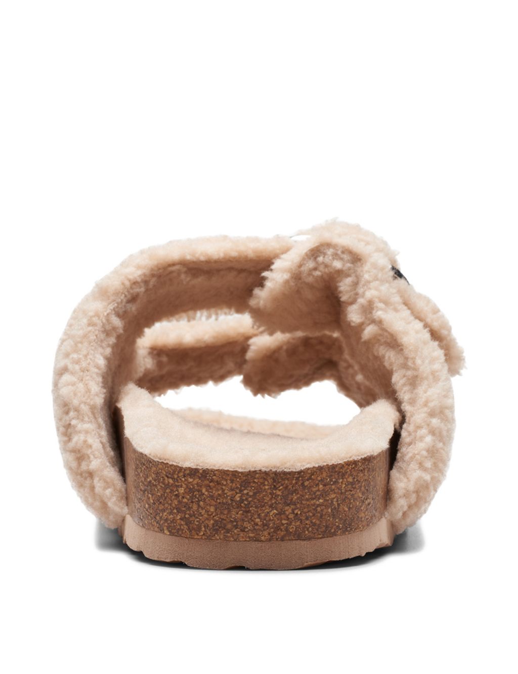 Faux Shearling Buckle Slider Slippers image 7