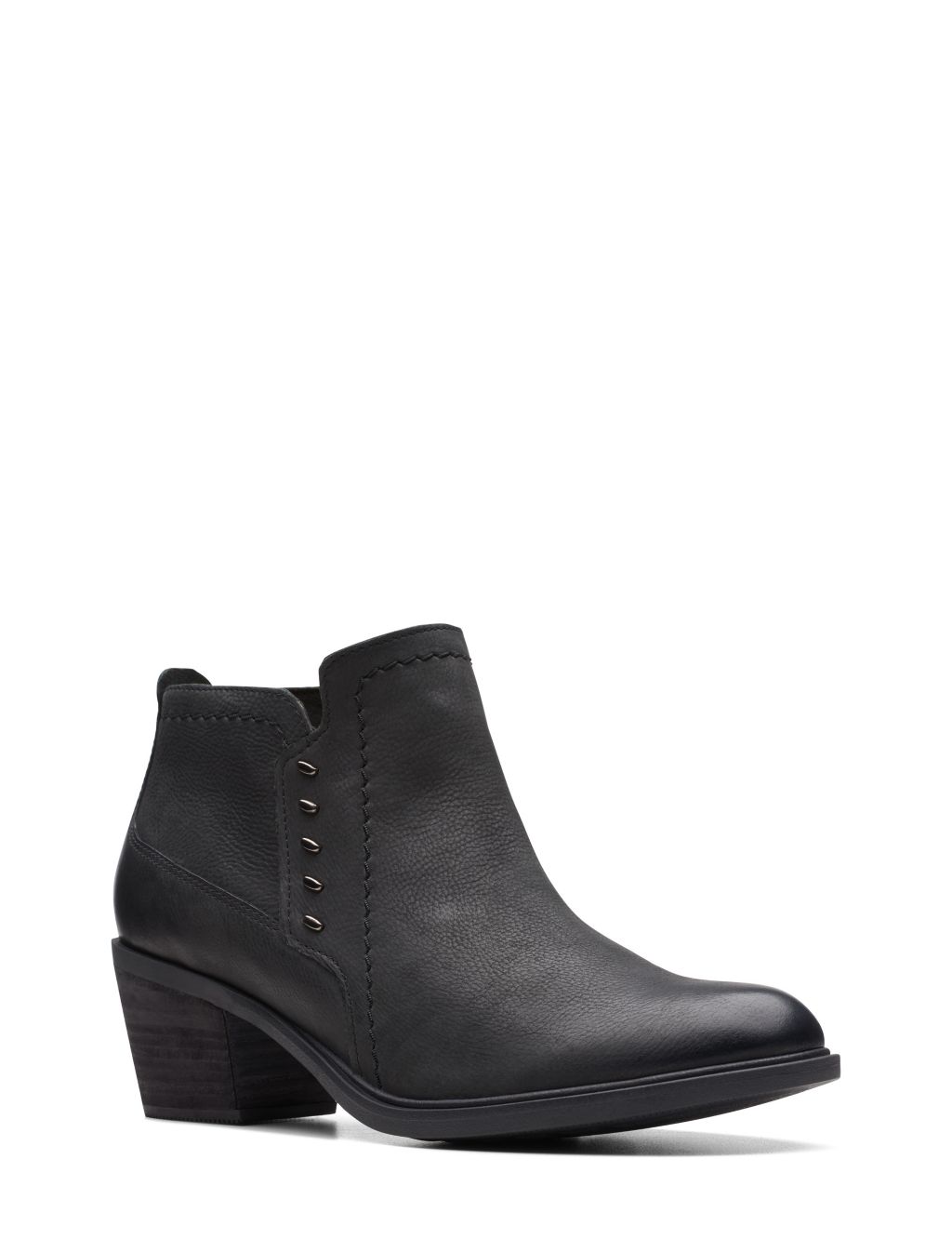 Leather Cowboy Block Heel Ankle Boots image 2