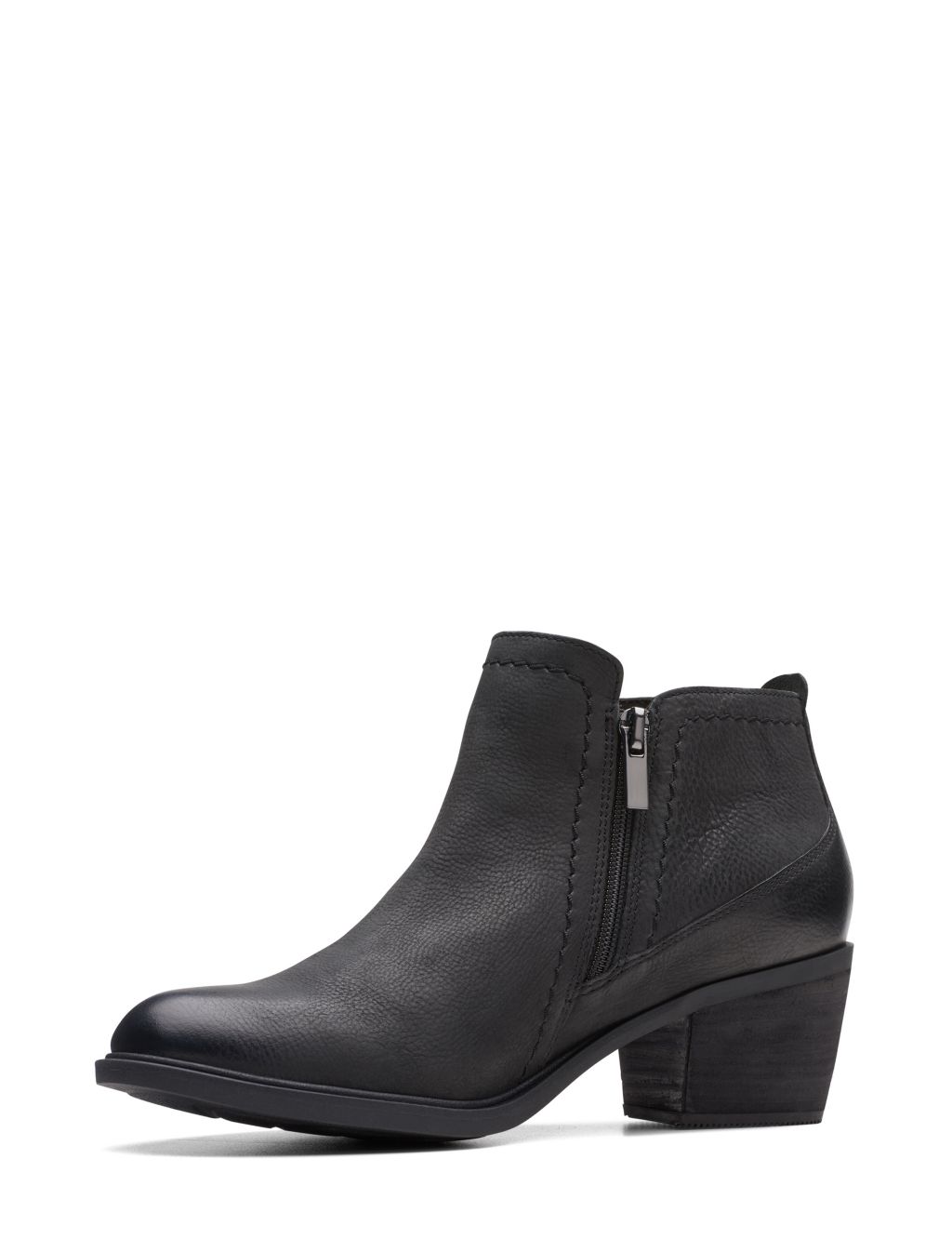 Leather Cowboy Block Heel Ankle Boots image 4