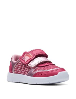 Kids' Leather Glitter Riptape Trainers (3 Small - 6½ Small)