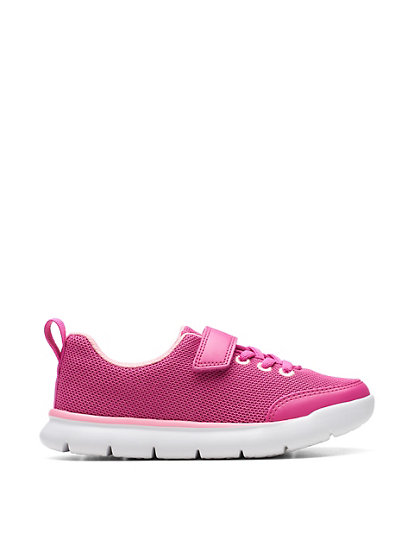 clarks kids' riptape trainers (7 small - 4 large) - 3f - pink, pink