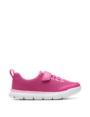 Clarks Girls Riptape Trainers (7 Small - 4 Large) - 1.5F - Pink, Pink