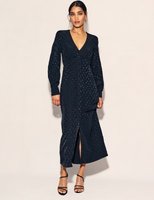 Jacquard V-Neck Midaxi Waisted Dress | Nobody's Child | M&S