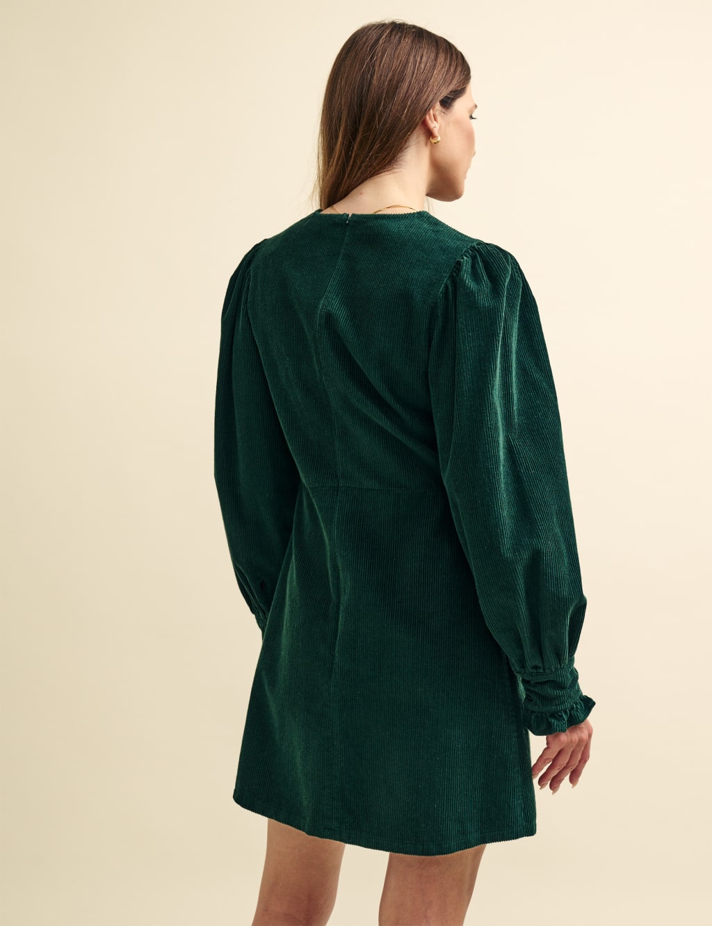 Cord Blouson Sleeve Mini Shift Dress image 3