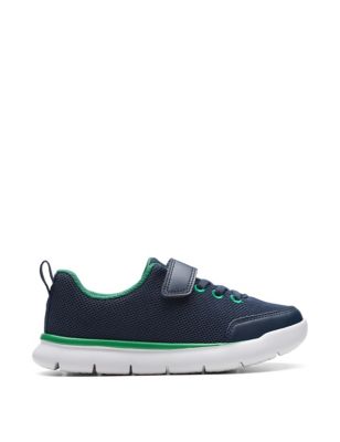 Clarks Boys Riptape Trainers (10 Small - 51/2 Large) - 1F - Navy, Navy