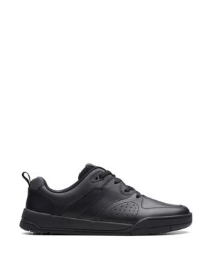 Clarks Boys Leather Lace School Shoes (3 Small - 8 Small) - 3 SG - Black, Black
