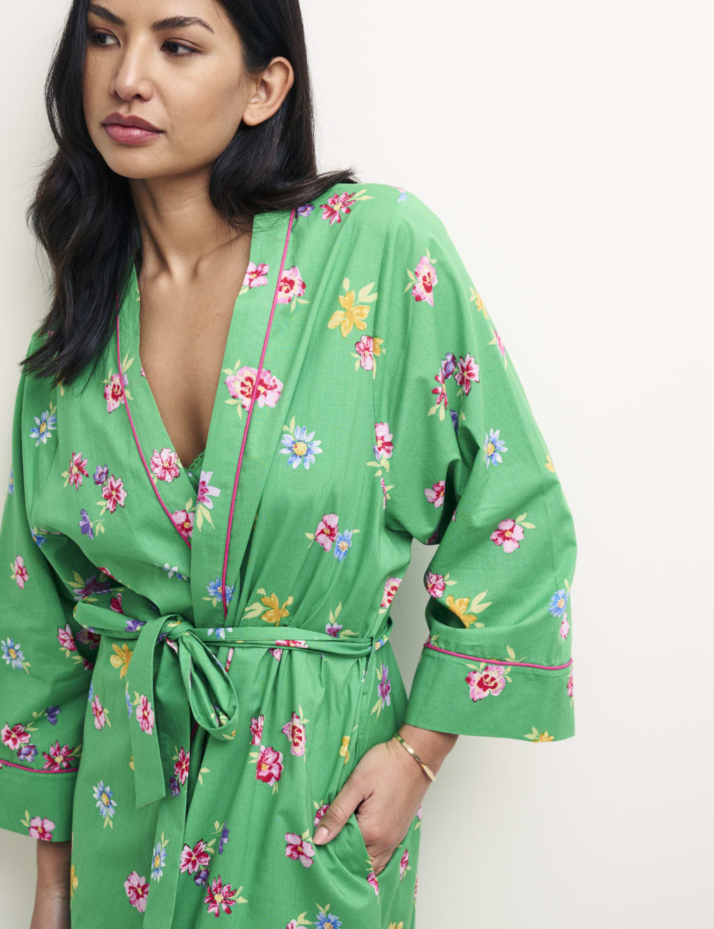 Pure Cotton Floral Long Robe image 2