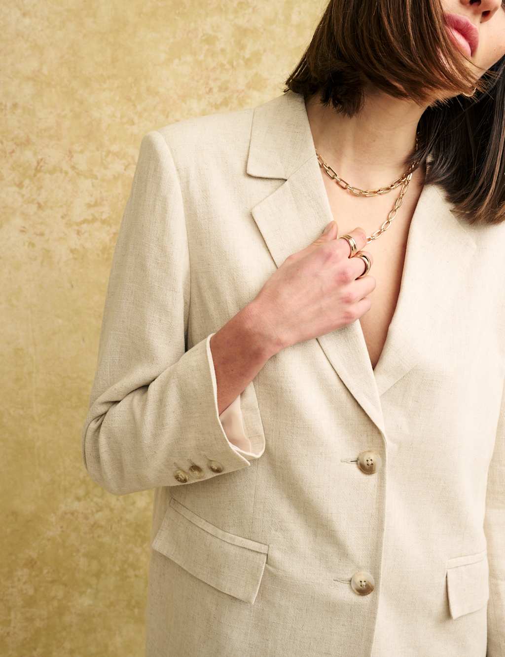 Tailored Single Breasted Blazer with Linen image 2