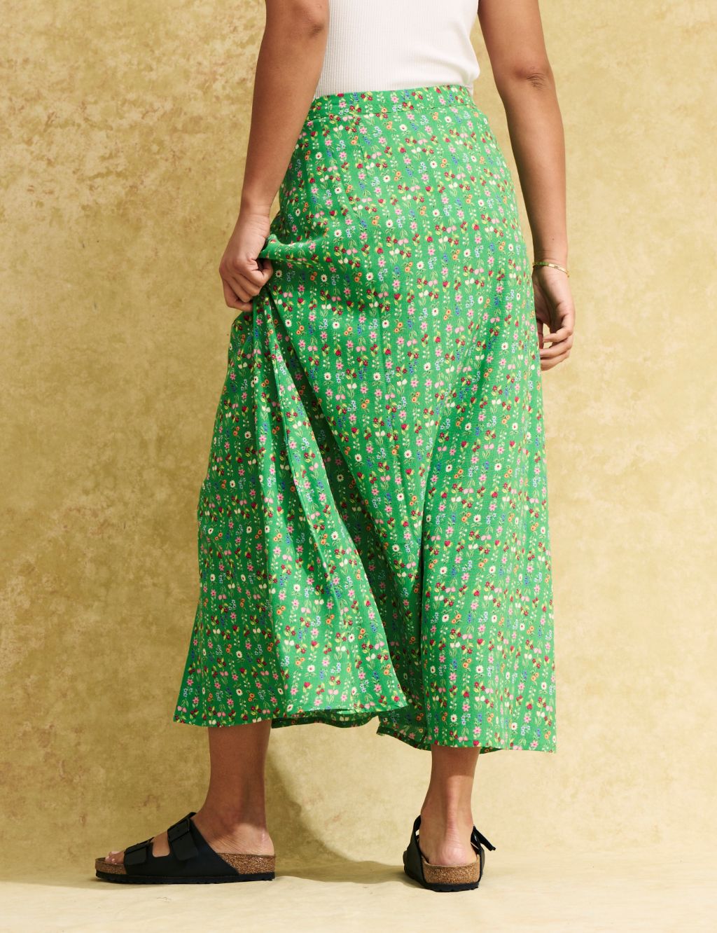 Floral Button Front Midaxi Slip Skirt image 2