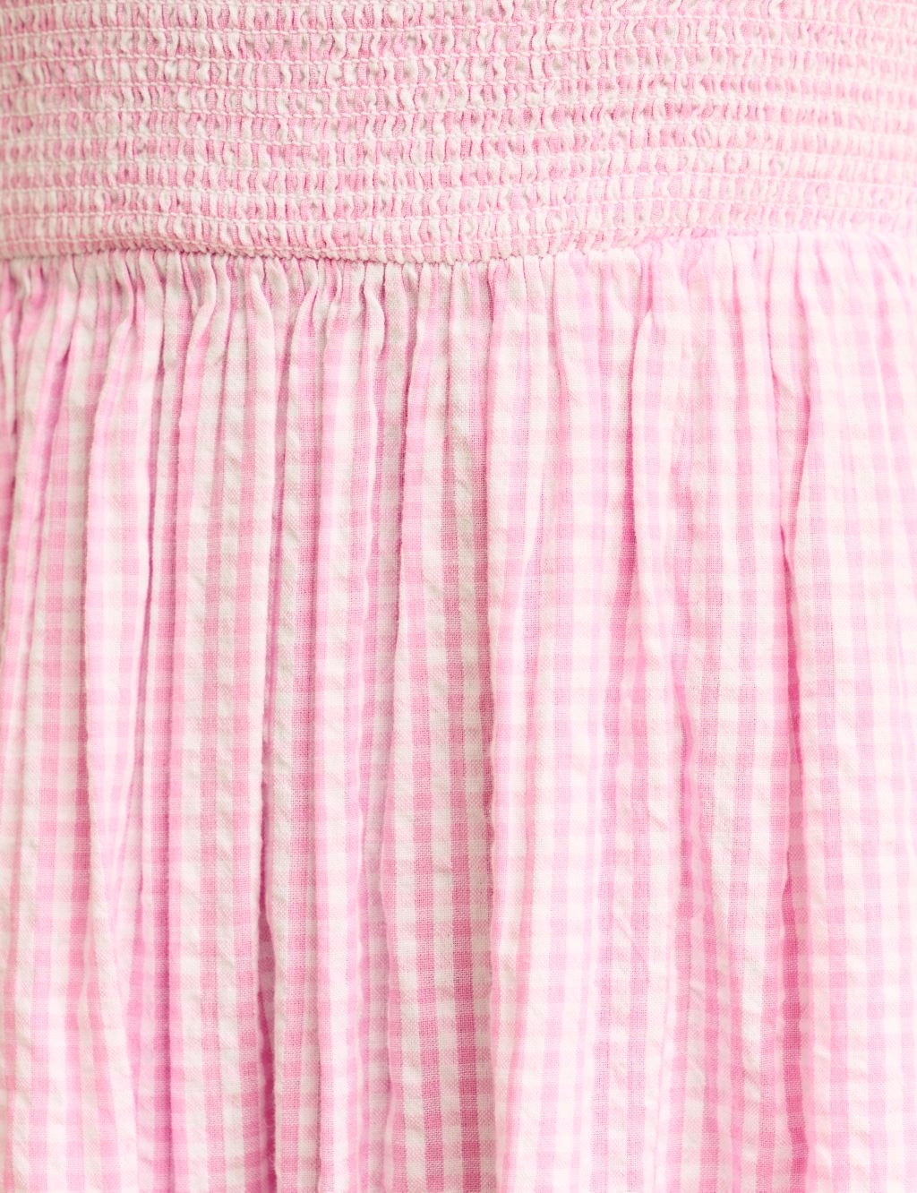 Pure Cotton Gingham Midi Waisted Dress image 5