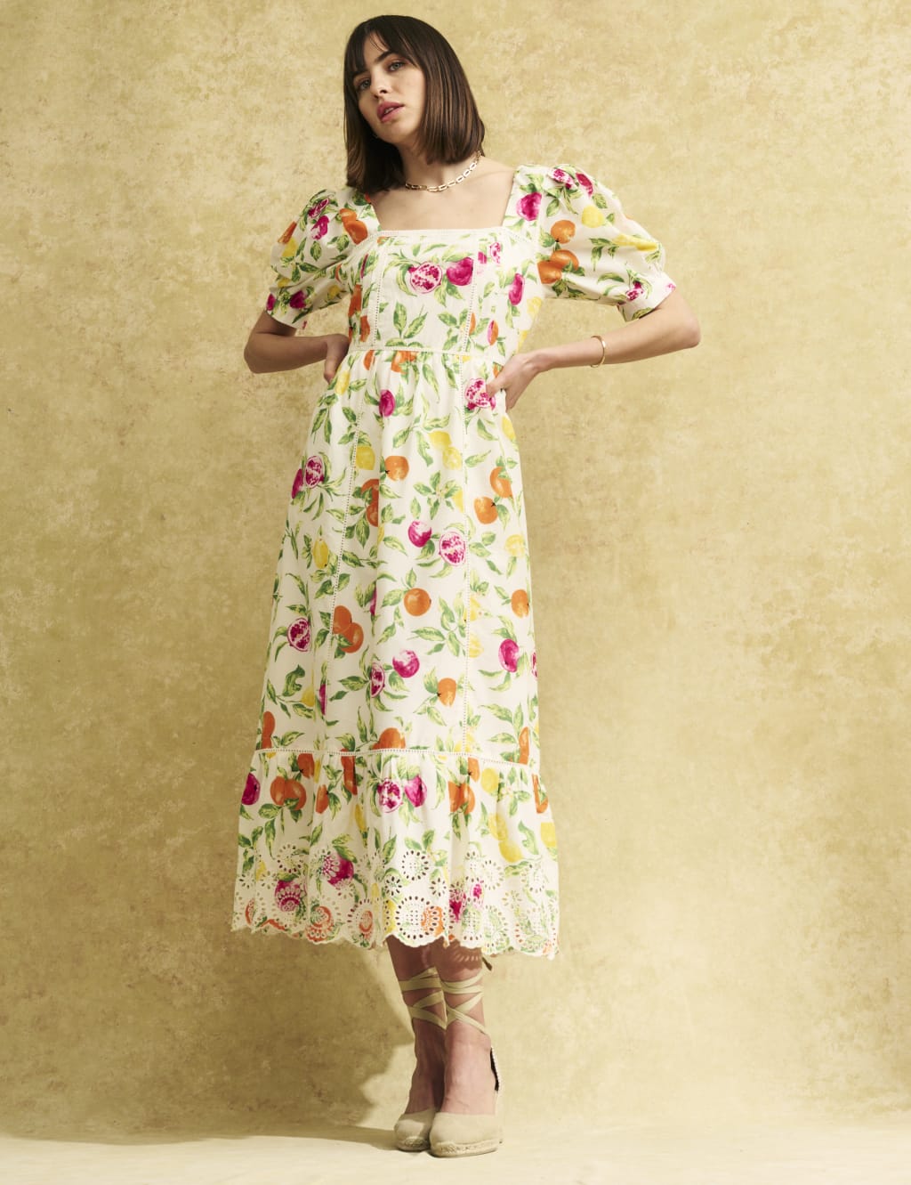 Organic Cotton Printed Midi Tea Dress image 1