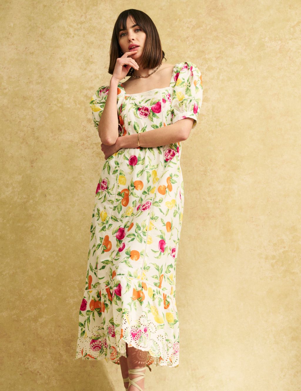 Organic Cotton Printed Midi Tea Dress image 2