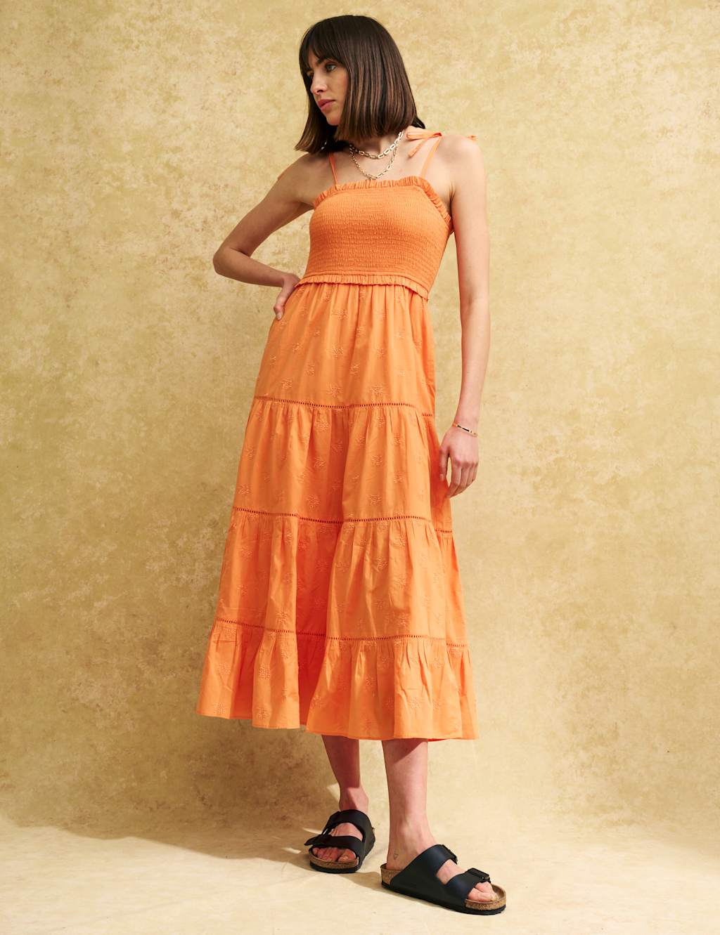 Organic Cotton Embroidered Midaxi Dress image 2