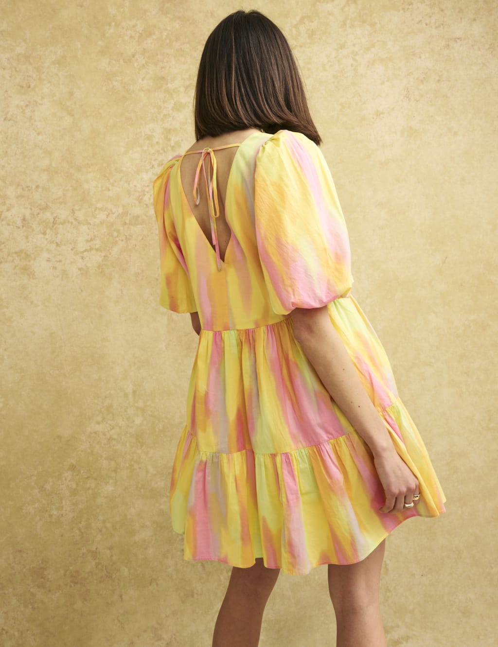 Organic Cotton Printed V-Neck Mini Dress image 2