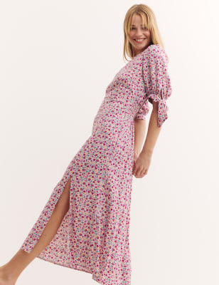 

Nobody's Child Vestido de tarde a media pierna de manga corta con estampado de florecillasWomens - Red Mix, Red Mix