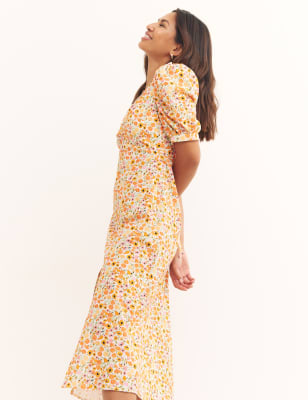 

Womens Nobody's Child Organic Cotton Floral Midi Tea Dress - Multi, Multi
