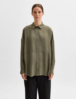 M&S Selected Femme Womens Collared Long Sleeve Shirt