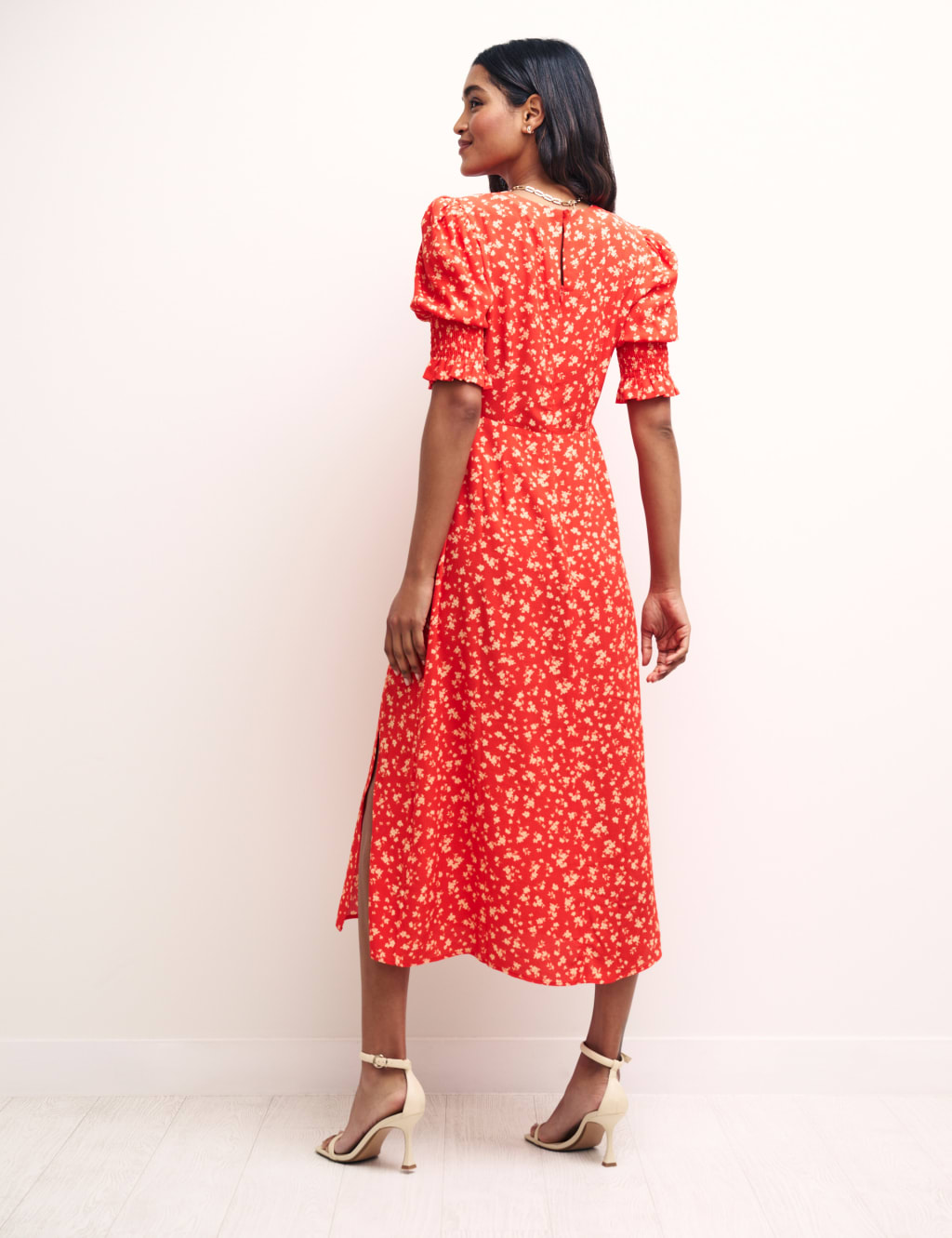 Floral Round Neck Midi Tea Dress image 2