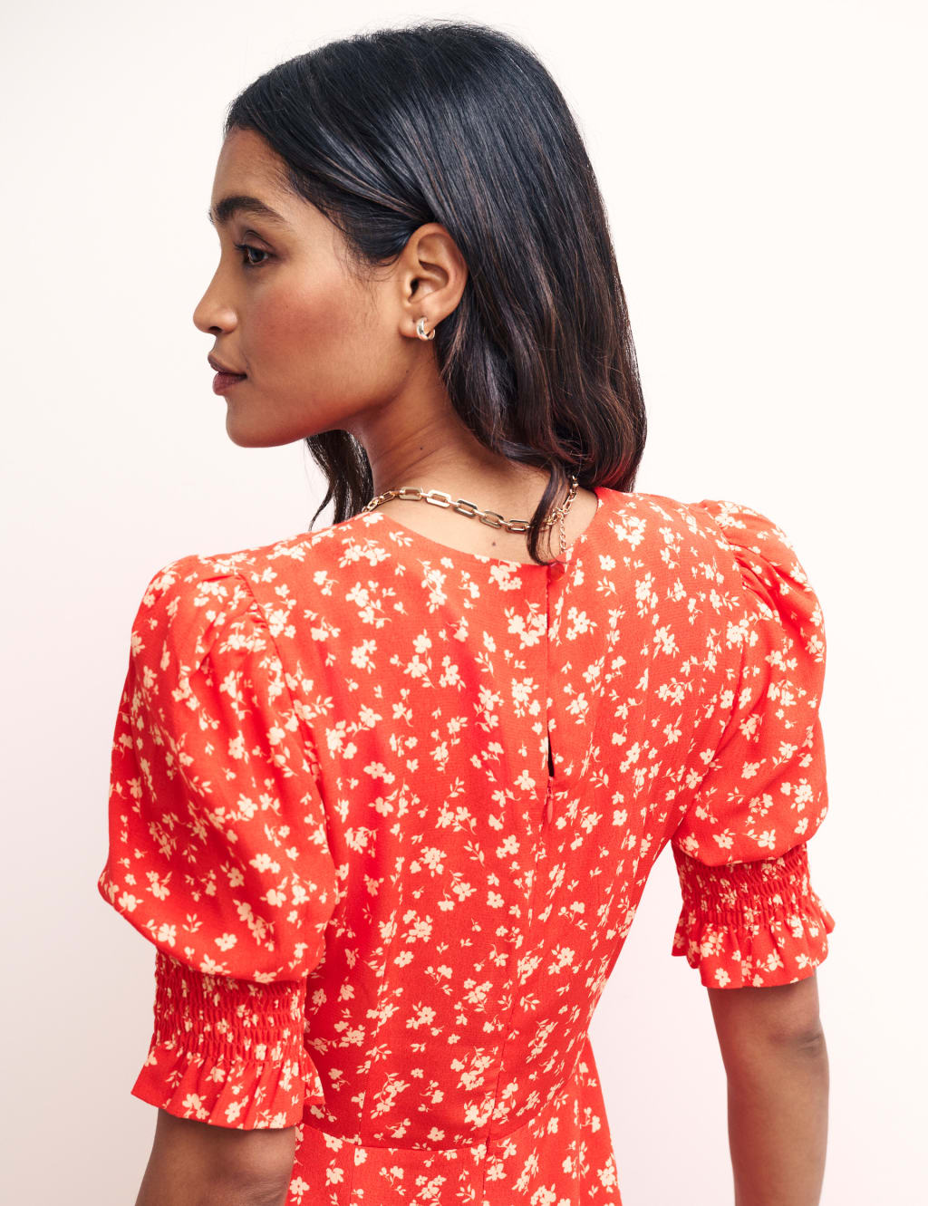 Floral Round Neck Midi Tea Dress image 3