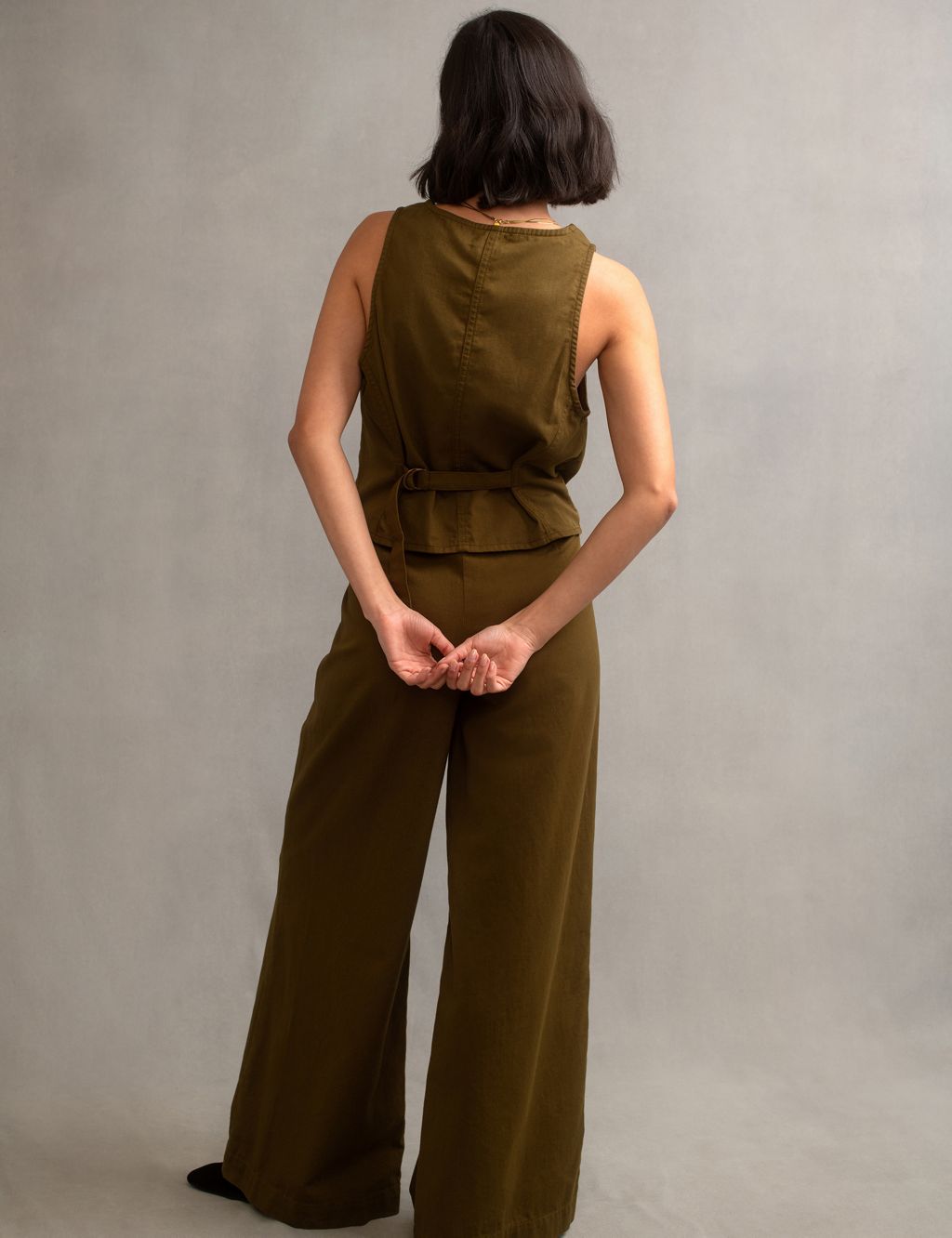 Twill Wide Leg Trousers image 2