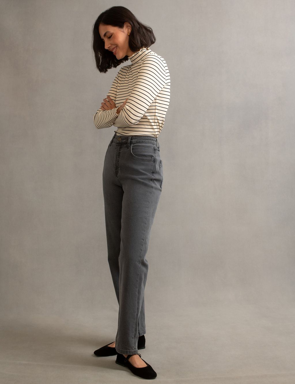 High Waisted Straight Leg Jeans image 3