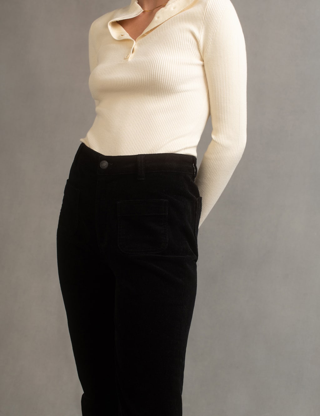Cord Flared Trousers image 4