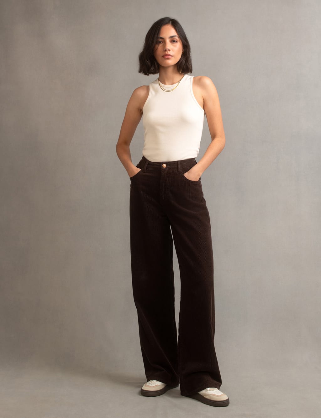 Cord Wide Leg Trousers image 1