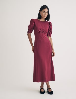 Puff Sleeve Midi Tea Dress 5 of 6