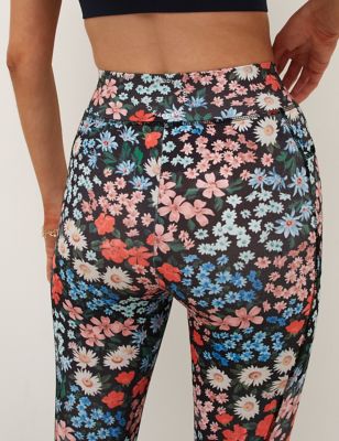 M&S Nobody'S Child Womens Floral High Waisted 7/8 Gym Leggings
