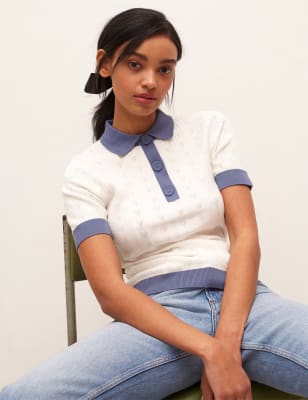 

Womens Nobody's Child Collared Knitted Top - Cream, Cream