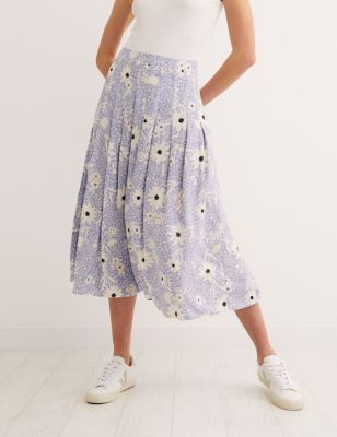 

Womens Nobody's Child Floral Pleated Midaxi Skirt - Blue, Blue