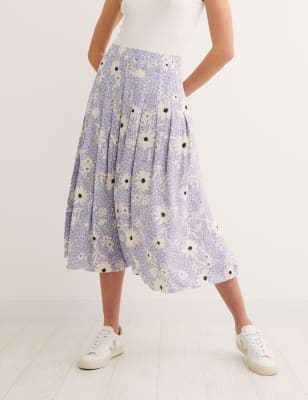 

Nobody's Child Falda maxi a media pierna plisada floralWomens - Blue, Blue