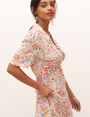 

Womens Nobody's Child Midi-Shirtkleid mit Kragen und Gänseblümchenmuster - Multi, Multi