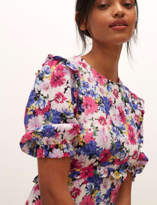 

Nobody's Child Vestido de tarde floral maxi a media pierna con detalle de volantes FeliciaWomens - Multi, Multi