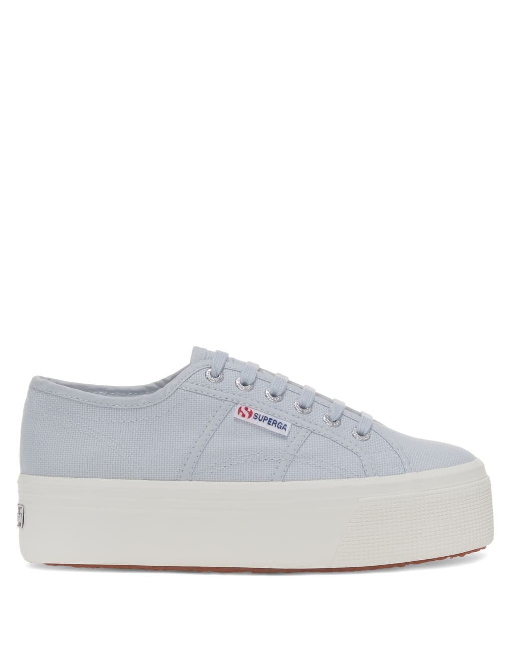 2790 Acotw Canvas Flatform Lace Up Trainers image 1