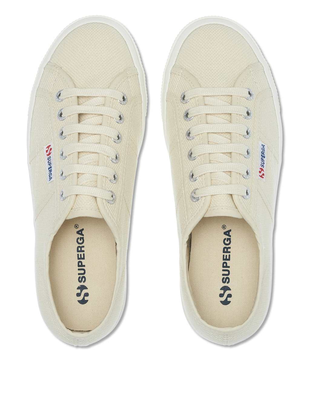 2790 Acotw Canvas Flatform Lace Up Trainers image 3