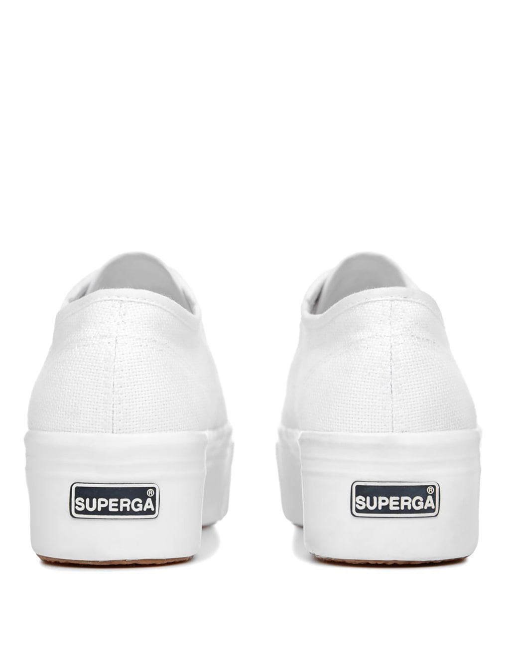 2790 Acotw Canvas Flatform Lace Up Trainers image 3