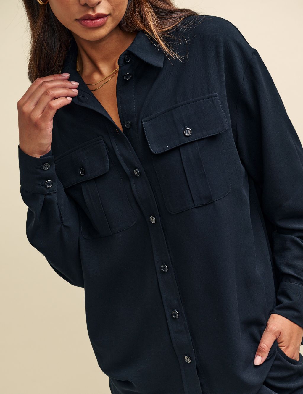 Collared Button Through Relaxed Shirt image 4