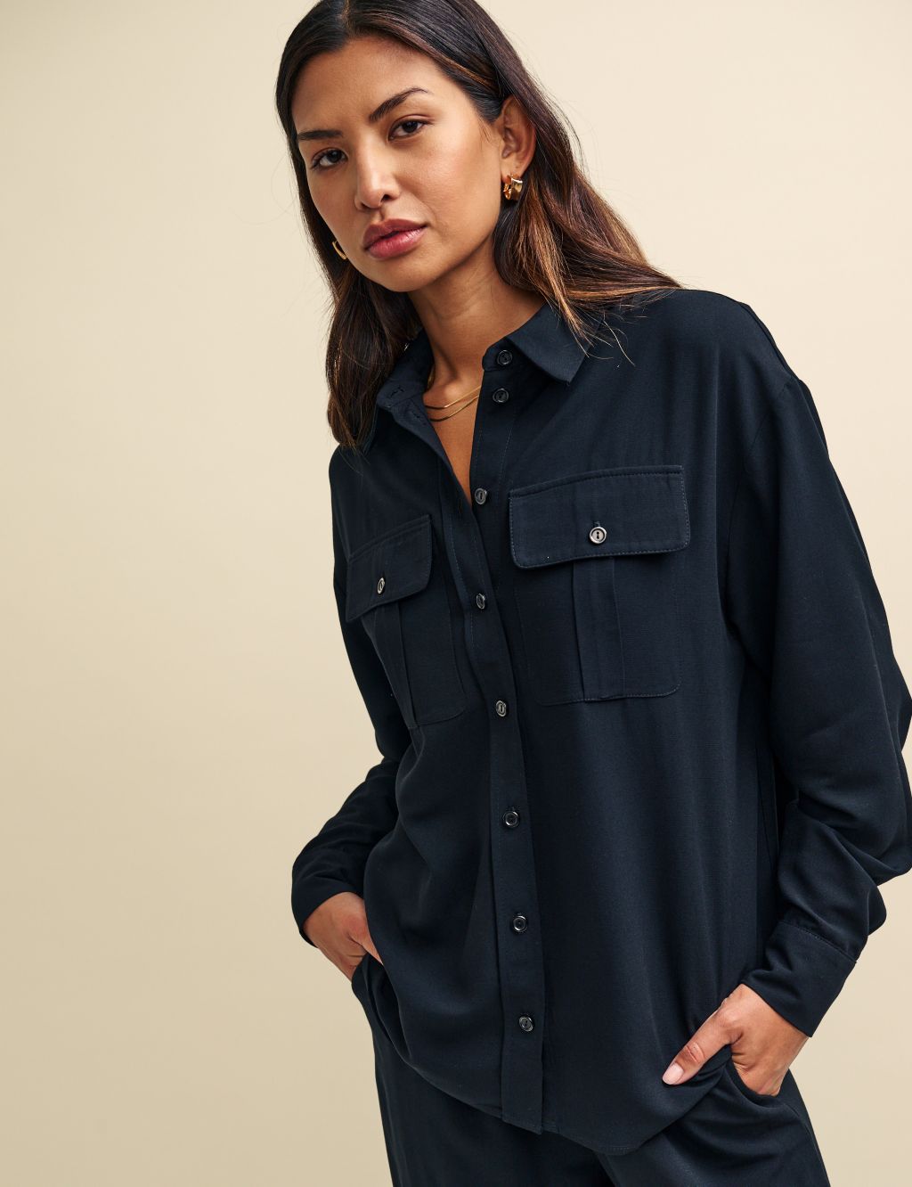 Collared Button Through Relaxed Shirt image 5