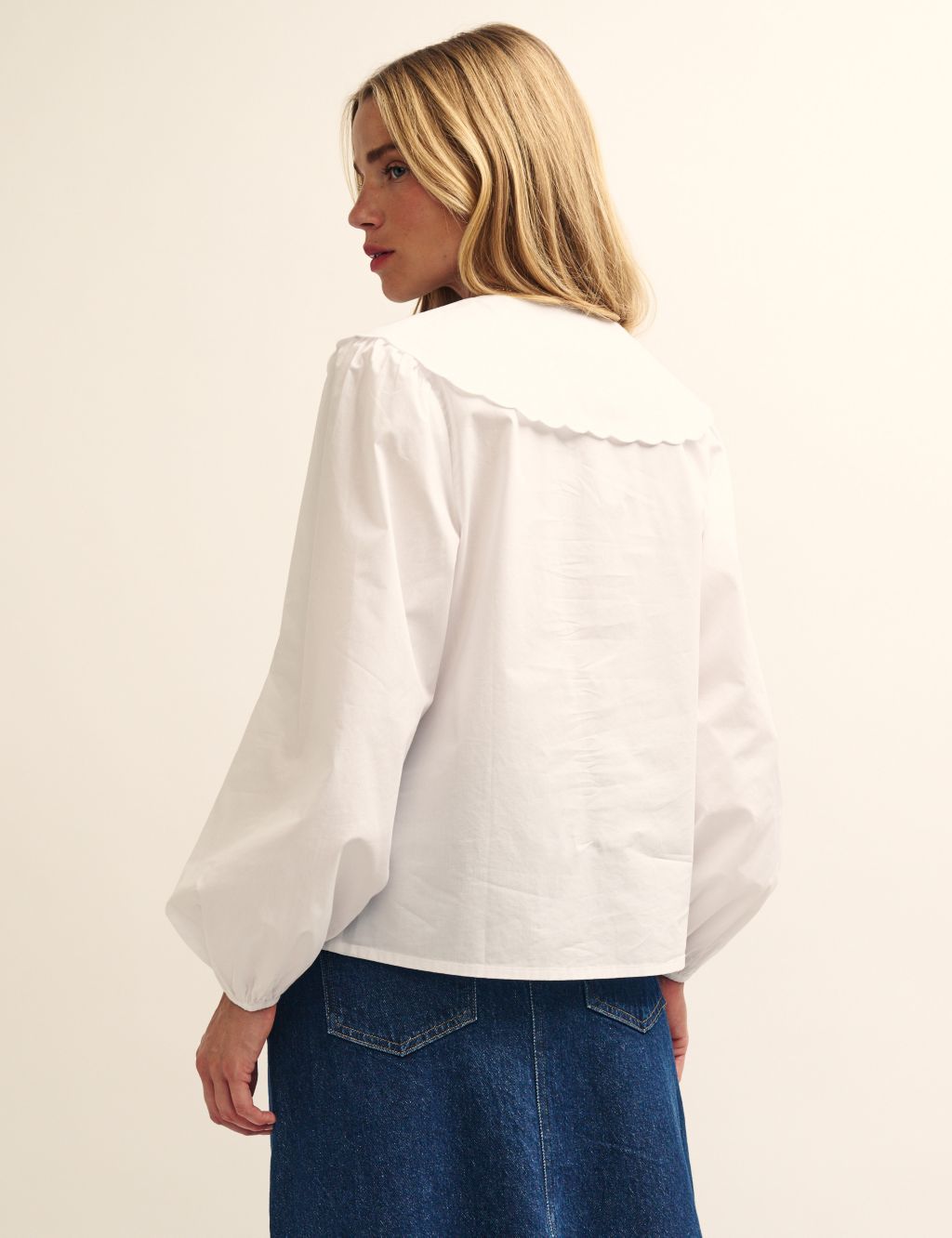 Organic Cotton Collared Relaxed Blouse image 3