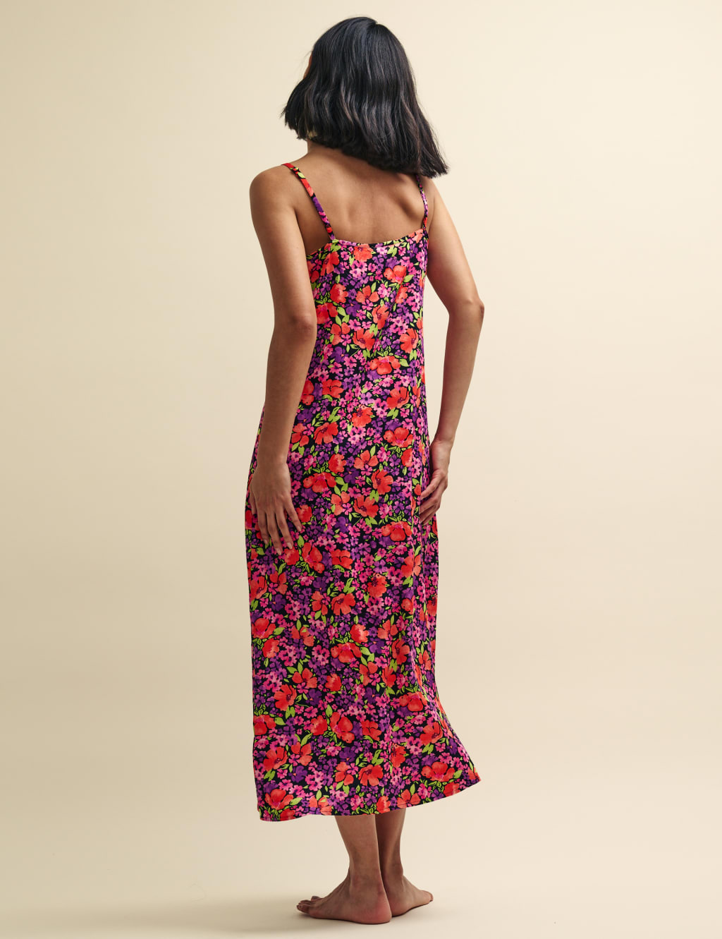 Satin Floral Strappy Nightdress image 3
