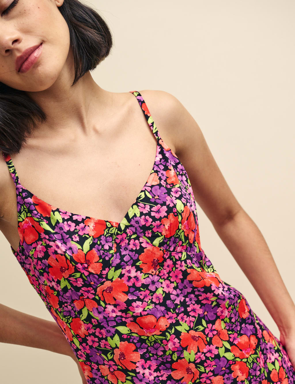 Satin Floral Strappy Nightdress image 5