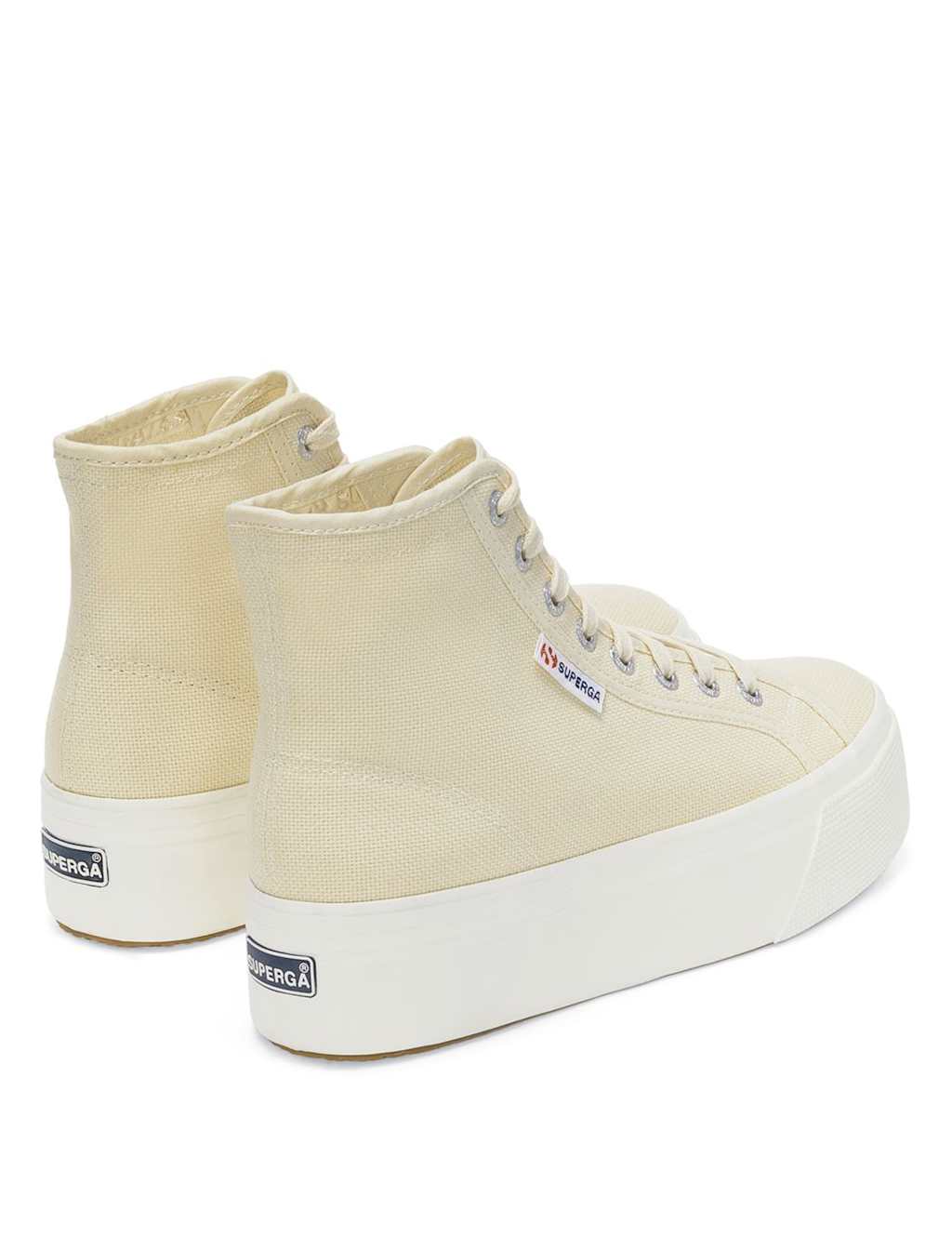 Canvas Lace Up High Top Trainers image 4