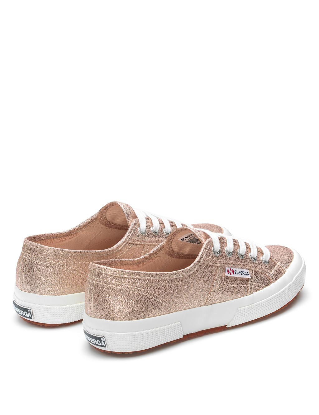 Canvas Lace Up Glitter Trainers image 5
