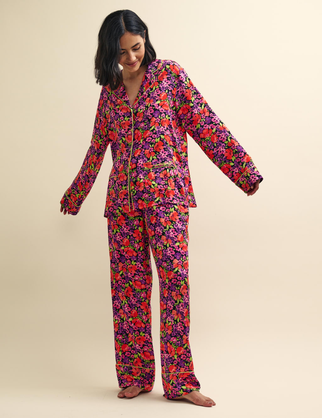 Floral Revere Collar Pyjama Set image 1