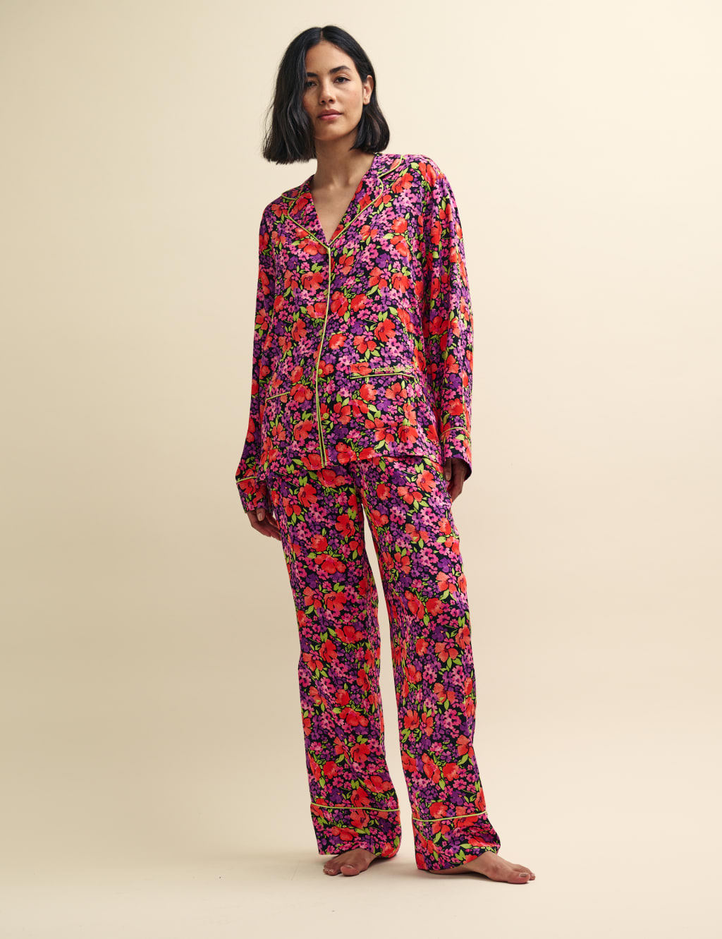 Floral Revere Collar Pyjama Set image 8