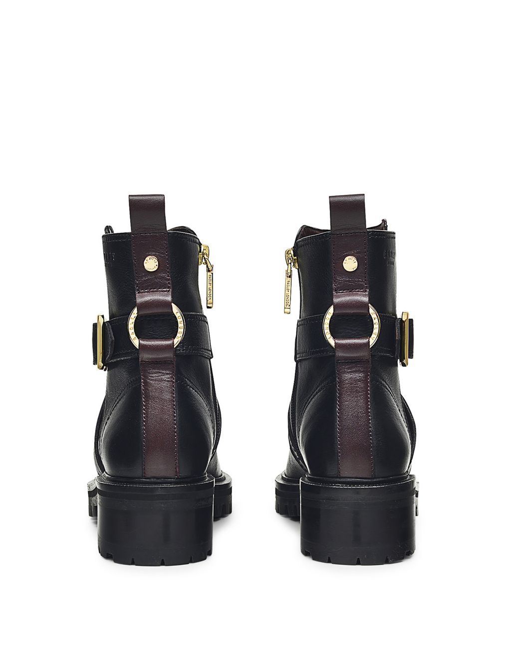 Leather Chunky Buckle Ankle Boots image 4