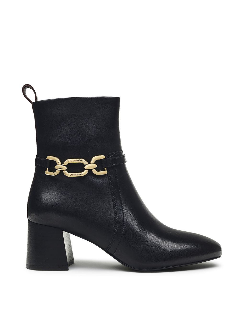 Leather Chunky Block Heel Ankle Boots image 1