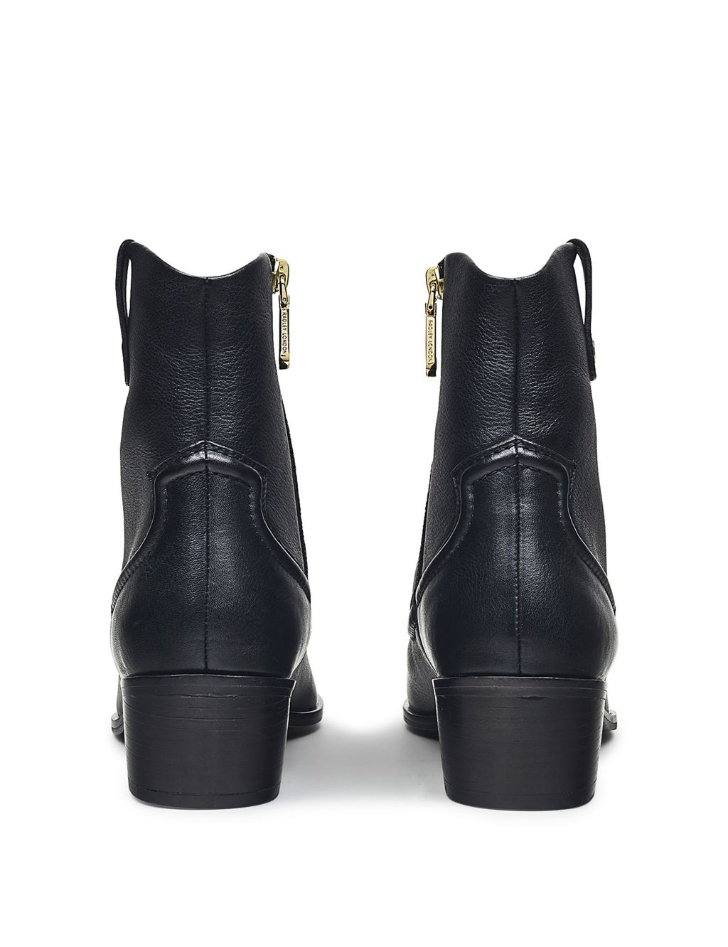 Leather Block Heel Ankle Boots image 4