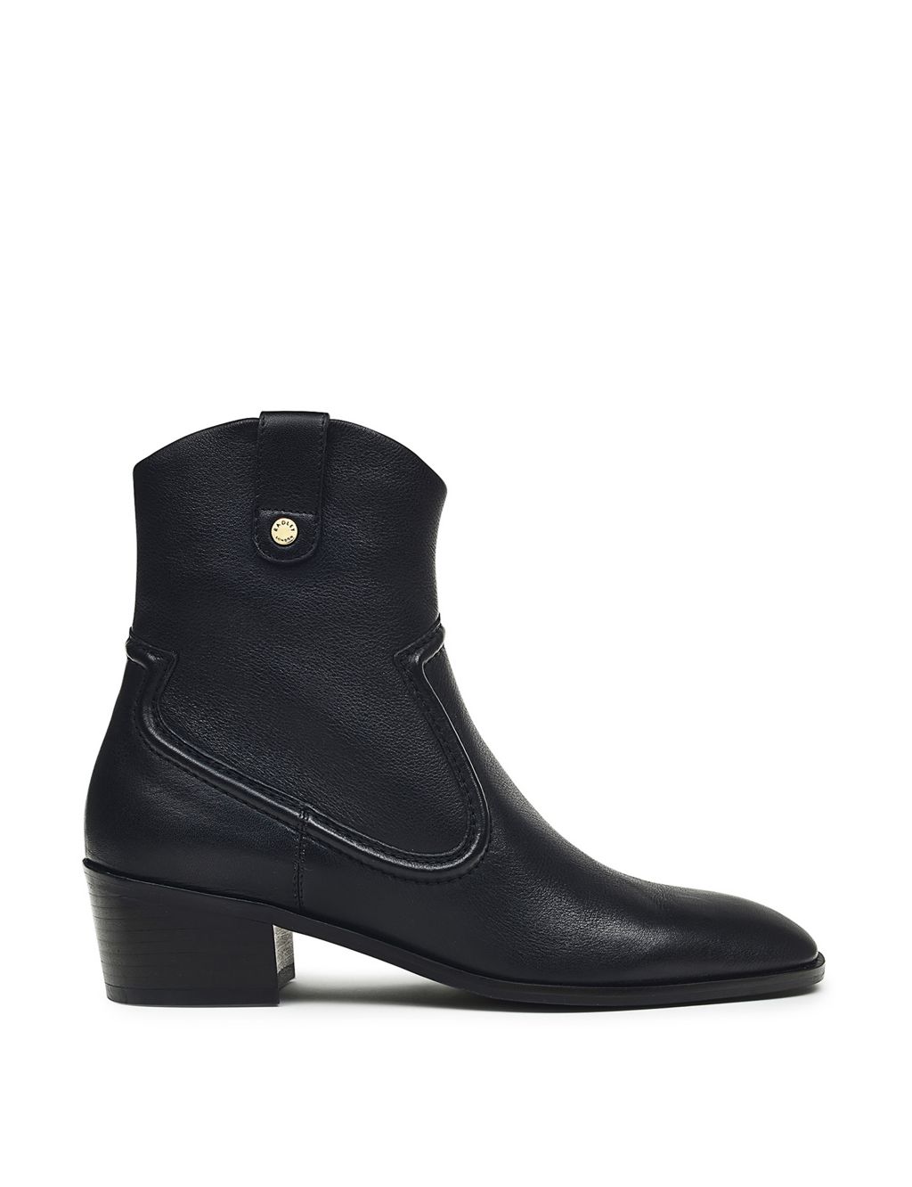 Leather Block Heel Ankle Boots image 2